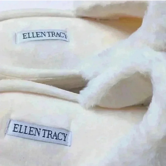 Ellen Tracy Cream Textured Slippers - Picture 7 of 9